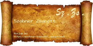 Szohner Zsanett névjegykártya